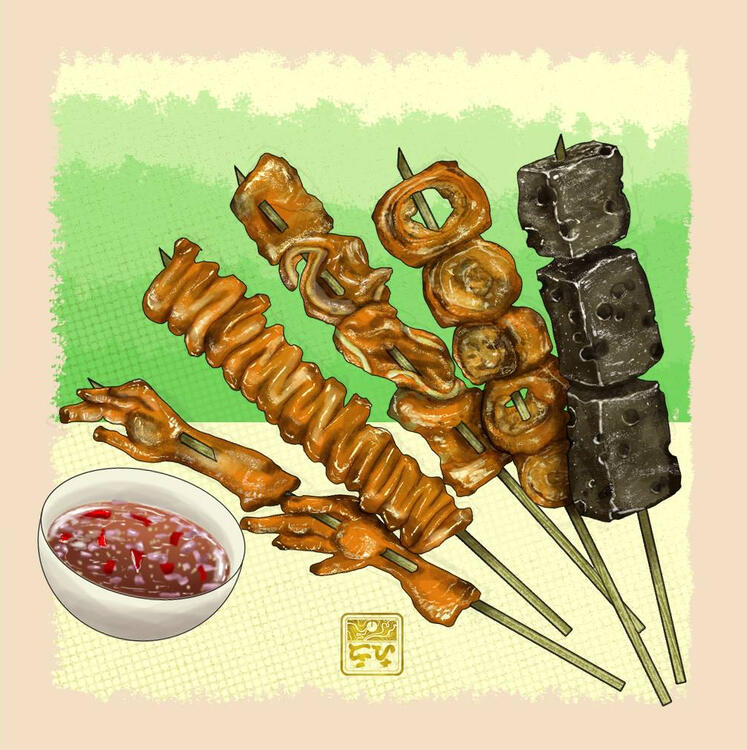 Turo-turo Inihaw Food Illustration